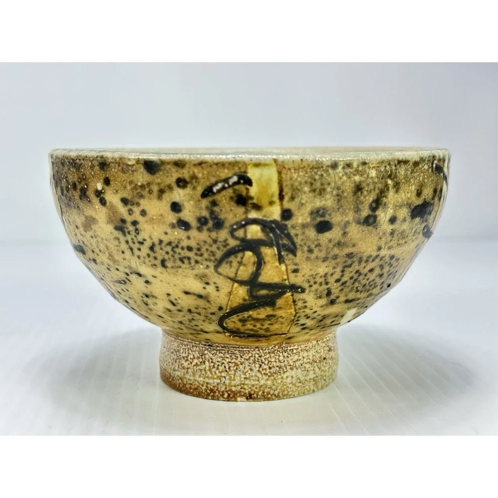 Vintage Matcha Bowl Sasae Tea Bowl Flat Tea‎ Bowl Tableware